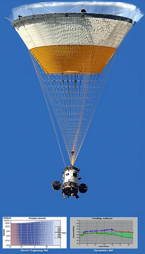 A Large Balloon Is Floating In The Sky, Carrying A Small Spacecraft