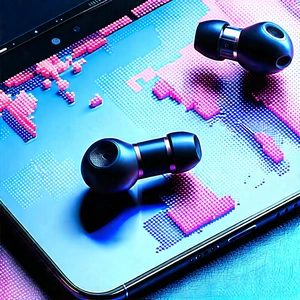 Wireless earbuds with streaming content