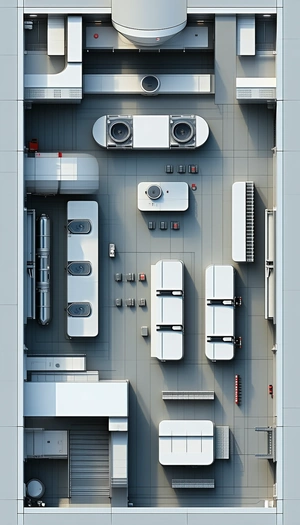 The Image Is A 3d Model Of A Kitchen With Various Appliances And Items