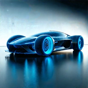 Innovative Electric Vehicle Design With Futuristic Blue