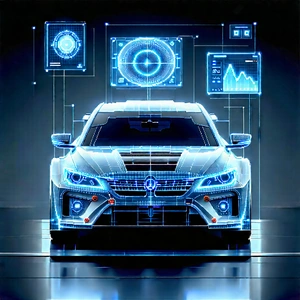 Automotive Technology In Research Center With White Displayed