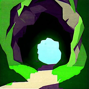 Nature Infographic Style: Cave Entrance In Spring Bloom With Image, There