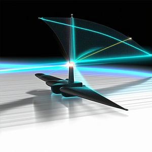 A Small Model Of A Sailboat Is Sitting On A Table