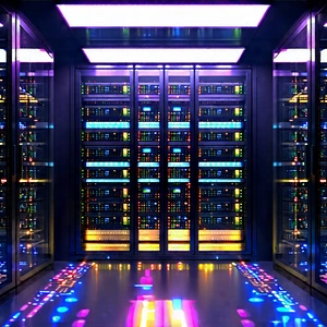Server Rack With Holographic Projection With Large Room