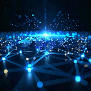 Blockchain Network Visualization With Blue White