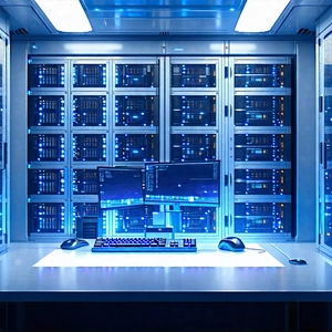 Tech Blender Artwork: Futuristic server room