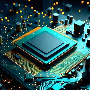 Close-up of microprocessor