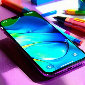 Smartphone With Streaming Content With Purple Table