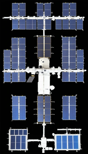 A Large Spacecraft With A Solar Panel Array On Its Side
