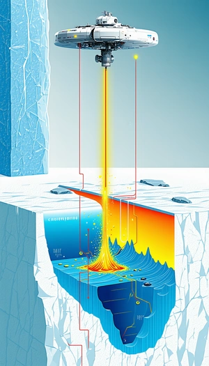 The Image Is A Blue And Yellow Cartoon Of A Volcano, With A Yellow Lava Flow Coming Out Of It