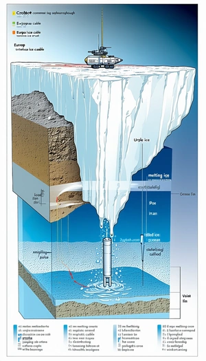 A Cross-section Of A Glacier, With A Large Iceberg In The Center