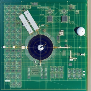 A Large, Intricate Computer Circuit Board With Many Wires And Components