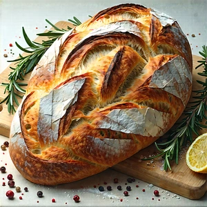 Lifestyle Low Poly: Artisanal Bread Prepared With Fresh Ingredients With Large, Freshly