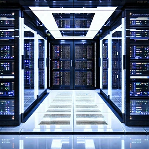Futuristic Server Room With Image, There