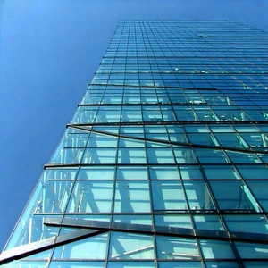 Urban Advertising Photography: Glass Office Tower With Minimalist Design With Tall, Modern