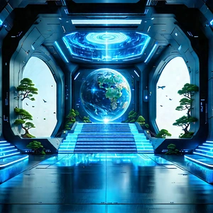 Futuristic Smart Home With Futuristic Scene,