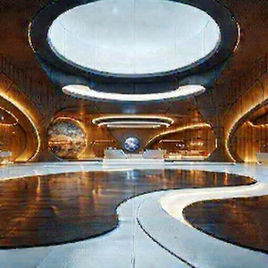 (futuristic:1.14) Innovation Hub With Image, There