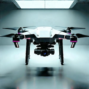 Drone With Streaming Content With White Drone