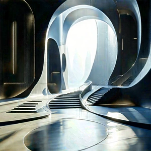 Futuristic Innovation Hub With Image, There