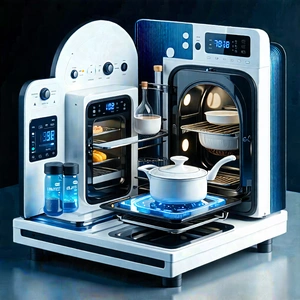 Tech Isometric Design: Innovative Smart Appliance (design:1.32) With Kitchen Scene