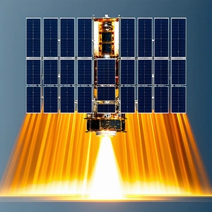 A Spacecraft With A Solar Panel On Its Side, Which Is Likely A Satellite