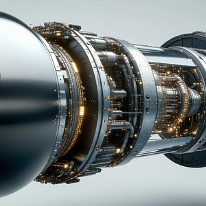 A Large Engine Is Shown In A Close-up View