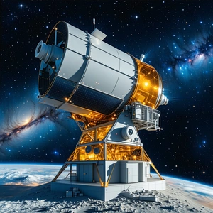 A Large Satellite Dish, Which Is Situated On Top Of A Tall Structure