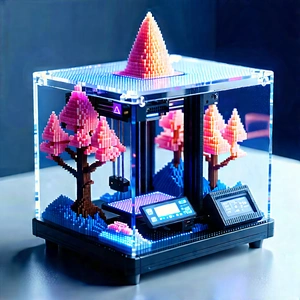 3d Printer With Digital Particles With Small, Intricately