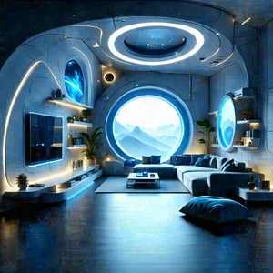 Futuristic Smart Home With Futuristic Living