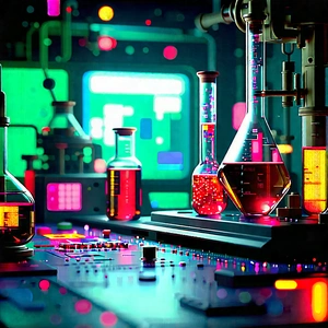 (futuristic:1.4) Research Laboratory With Image, There