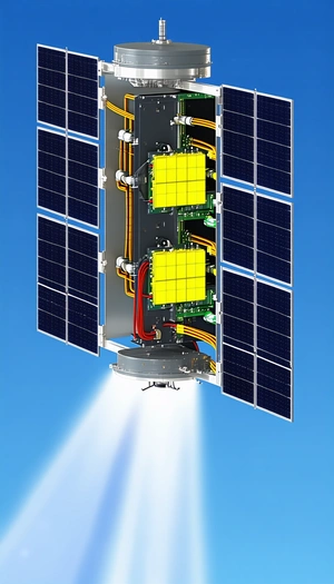 A Satellite With A Solar Panel On Top Of It