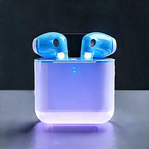 Wireless Earbuds With Holographic Display With Pair Blue