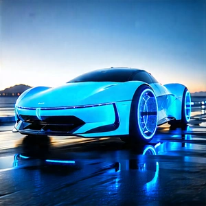 Innovative Electric Vehicle Design With Blue Futuristic