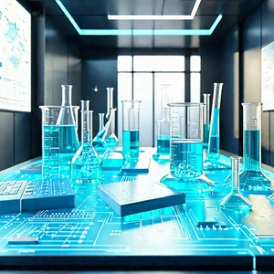 Educational Technology In Modern Laboratory With Table Variety