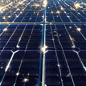 Solar Panel With (digital:1.14) Particles With Solar Panel