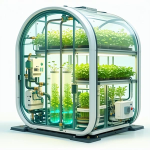 A Large, Clear Glass Box Filled With Various Plants