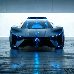 Innovative Electric Vehicle Design With Futuristic Parked