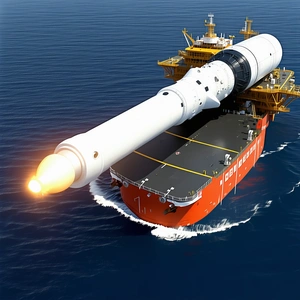 A Large, White, And Red Ship Floating On The Water