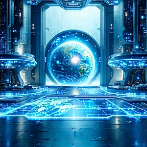 Futuristic Innovation Hub With Image, There