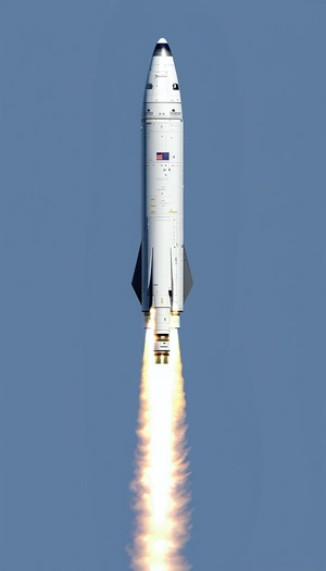 A Rocket Is Seen In The Sky, With Its Tail End Visible