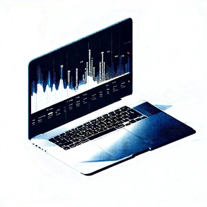 Laptop With Data Visualization With Laptop Computer