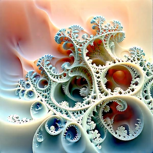 Abstract Matte Painting: Fractal Pattern With Muted Color Palette With Large, Intricate