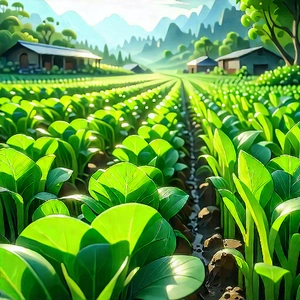 Tech Digital Illustration: Agricultural Technology In Tech Office With Cartoon-like Drawing