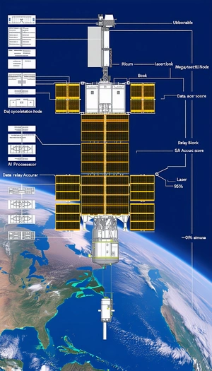 The Image Is A Diagram Of A Space Station, Showing The Various Components And Their Functions