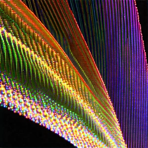 Close-up of fiber optic cables