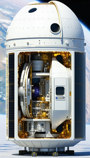 A Space Shuttle Is Shown In A Close-up View, Revealing Its Interior