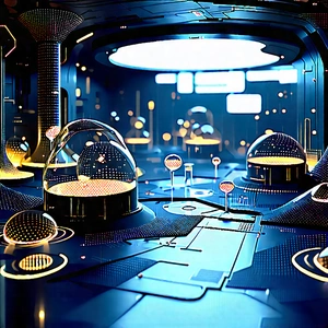 Futuristic Research Laboratory With Futuristic Scene,