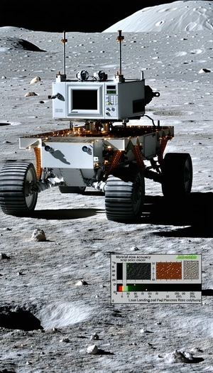 A White Robotic Vehicle, Possibly A Rover, Driving Across A Rocky Terrain