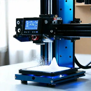 Tech Advertising Photography: 3d Printer With Digital Particles With Printer Process