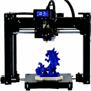 Tech Oil Painting: 3d printer with data streams